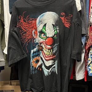 Liquid Blue Graphic Clown Black T-Shirt